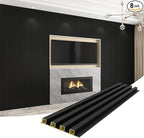 8-Pack WPC Wall Panels 108’’ x 6.1’’ 3D Slat Wall Panel Acoustic Wall Paneling by Unknown