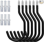 HORUSDY 6-Pack Heavy Duty Garage Storage Hooks, Hoses & Cords – Steel Garage by HORUSDY