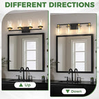 DORESshop Bathroom Light Fixtures, 4-Light Black and Gold Bathroom Vanity Light - Image 7