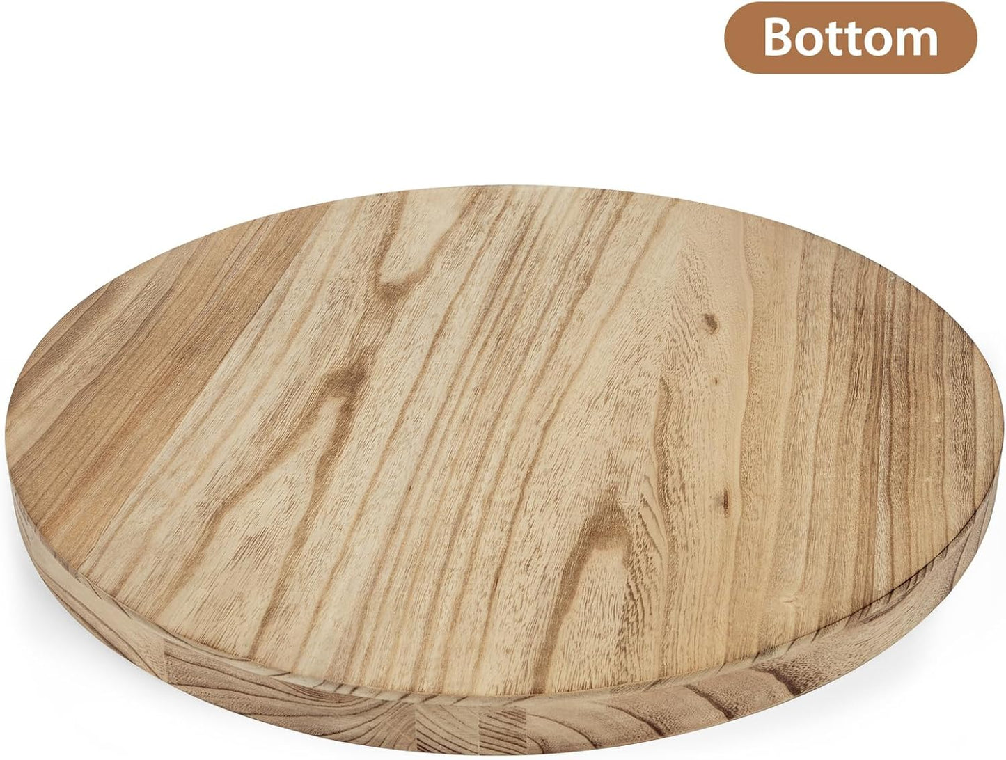 Round Ottoman Tray for Coffee Table Living Room Wood Serving Tray Large Wooden 24 Inches Rustic Torched