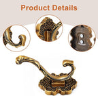 Zonon 2 Pcs Antique Gold Wall Hooks Set Vintage Coat & Towel Hooks - Image 3
