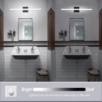 Combuh Bathroom Light Fixtures Dimmable Black Vanity Lights Bar 24 Inch 14W - Image 2