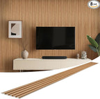 WPC Slat Wall Panels 8 Pack 96" x 6", Waterproof Fluted Wall Paneling, Accent by LARWORKS