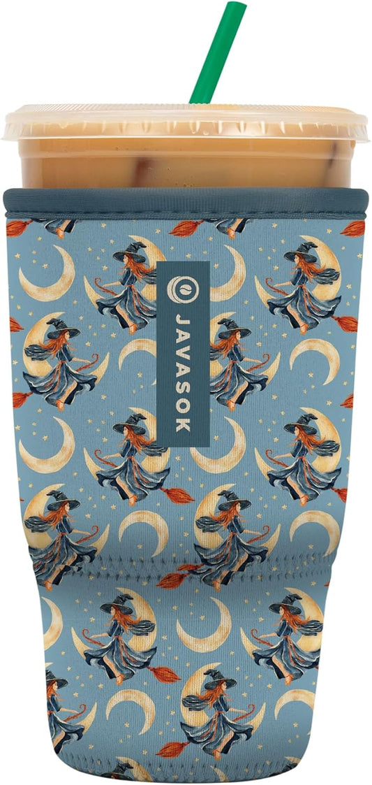 Sok It JavaSok Iced Coffee & Cold Soda Insulated Neoprene Cup Sleeve (Witching Hour, Large: 30-32oz)