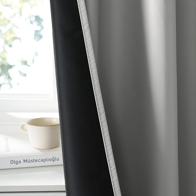 RYB HOME Bedroom Blackout Curtains 80 inches Long, 100% Blackout Thermal - Image 3