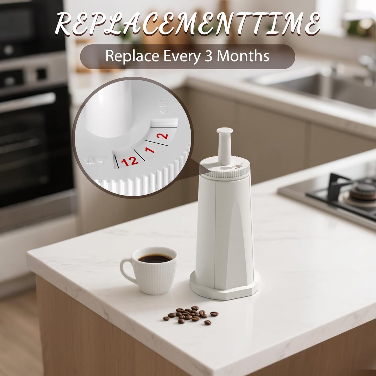 Replacement Water Filter for Breville Espresso Machine Barista Touch Bes880, Barista Pro BES878, Oracle Touch BES990, Oracle BES980, Dual Boiler BES920 Bambino ClaroSwiss Sage, Pack of 6