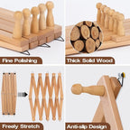 SCUNDA Wall Rack with 16 Hooks, Wooden Wall Expandable Coat Rack - Image 3
