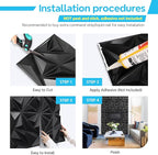STICKGOO Black 3D Wall Panels for Interior Wall Decor, 33 Pack - Image 7