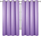 LEMOMO Lavender Blackout Curtains 52 x 63 Inch Length/Set of 2 Curtain - Image 2