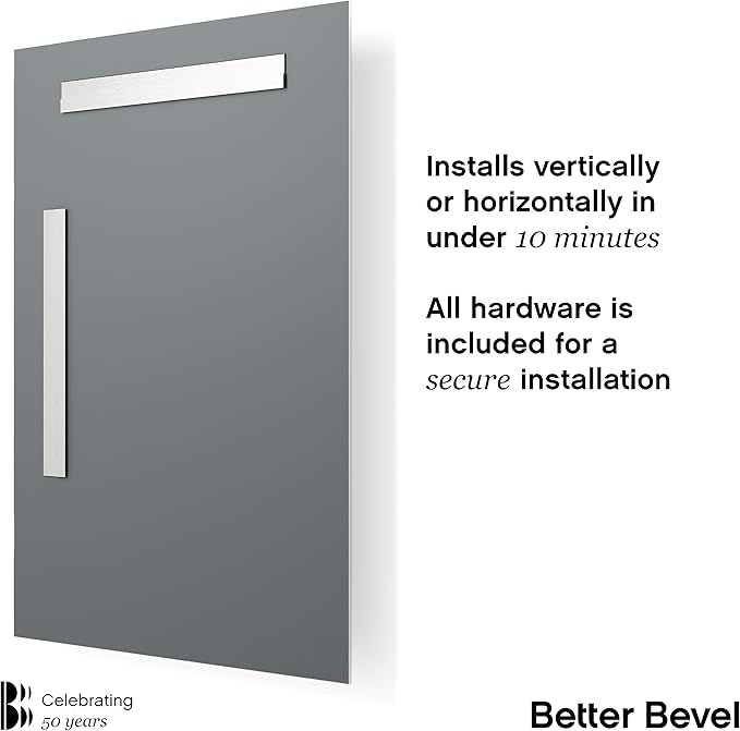 Better Bevel Frameless Square Mirror | 24" x 24" Bathroom Wall Mirror w/Beveled - Image 3