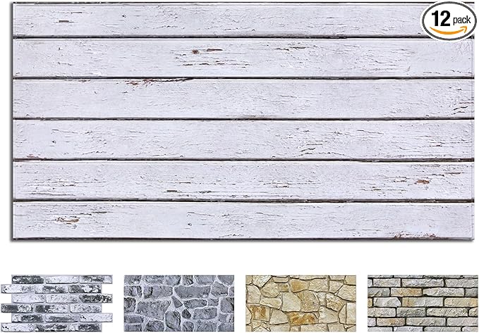 COMSTICKC 3D Faux Wood Wall Sticker, Peel and Stick Wall Covering, DIY by COMSTICKCDECOR