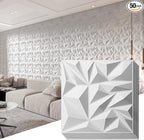 Art3d 50-Pack 3D Wall Panels for Interior Wall Decor, Modern Diamond Textured by Art3d