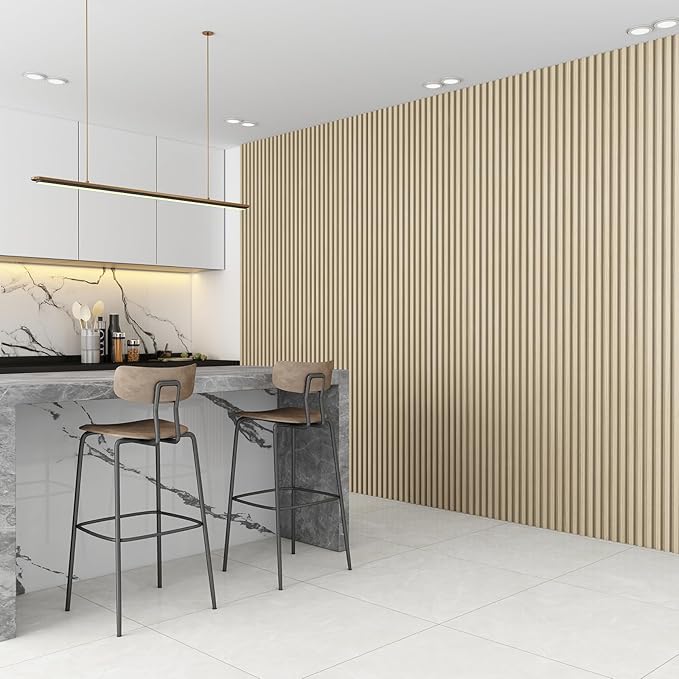 8-Pack WPC Wall Panels 108’’ x 6.1’’ 3D Slat Wall Panel Acoustic Wall Paneling - Image 4