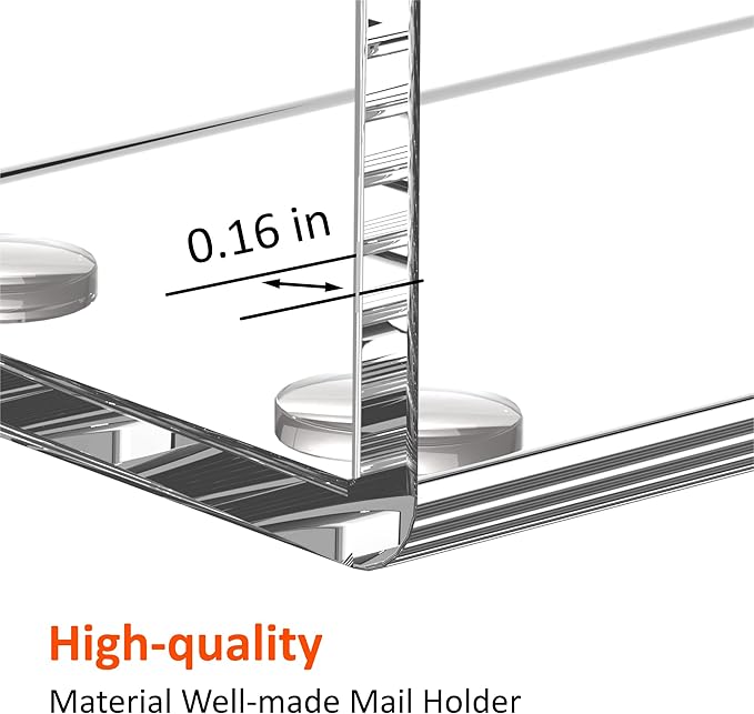 FUCDTEFC Desk Mail Organizer, 3 Section Clear Acrylic File Holder Letter - Image 3