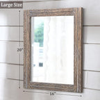 AAZZKANG Mirror with Wood Framed Rectangle Rustic Wall Mirrors Decor Large - Image 2