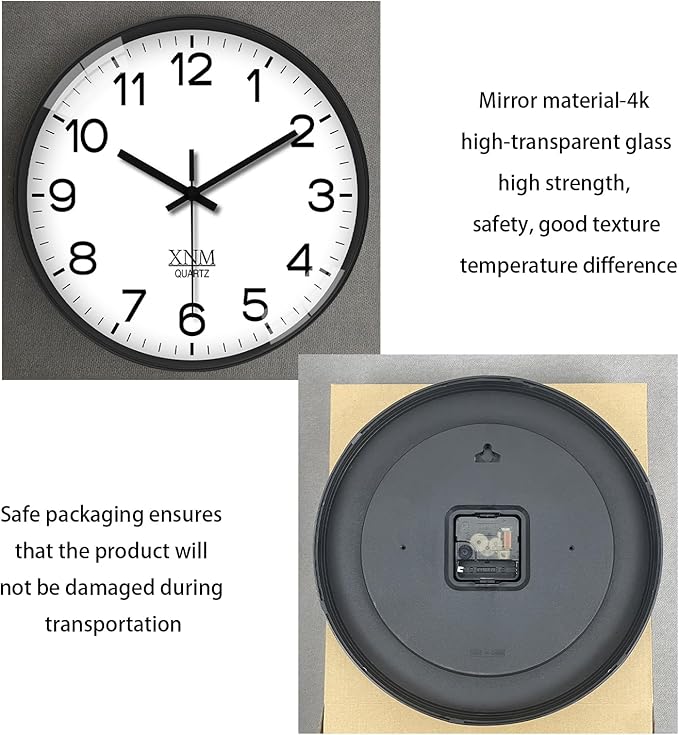 XNM Minimalist Wall Clocks Battery Operated 12 Inch Classic White Analog Wall - Image 7