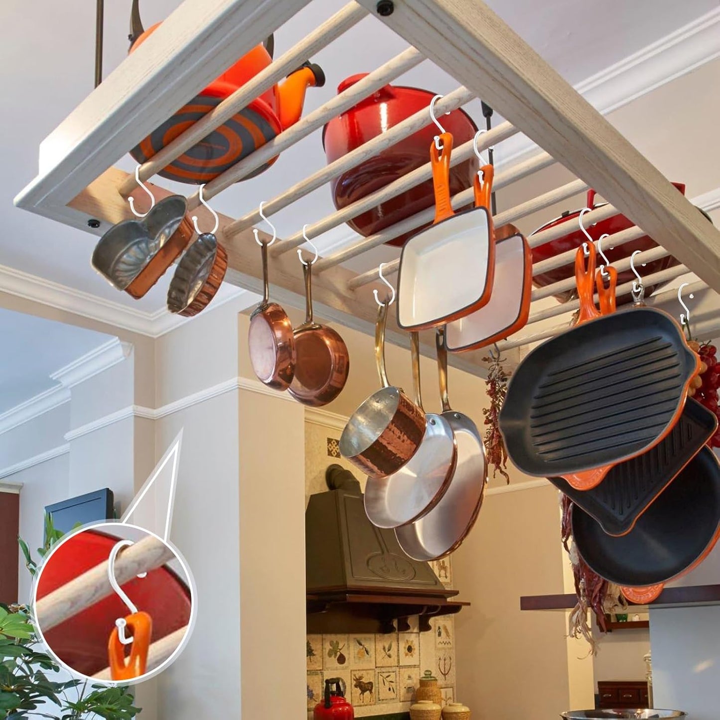 S Hooks, Small Metal S Hanging Hooks with 2 Shapes, Reversible, Heavy Duty, 3 Inch, White, 12 Pcs