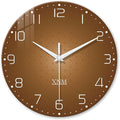 XNM Minimalist Wall Clock for Office Round Brown Wall Clock Battery Operated 20 by XNMwallclock