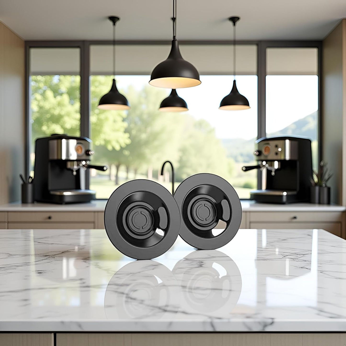 2Pcs Black Espresso Cleaning Disc for Select Espresso Machines,Accessories for Espresso Machine,Backflush Disc for Espresso Makers Comparable to Part Rubber Disks,Home and Kitchen (54mm)