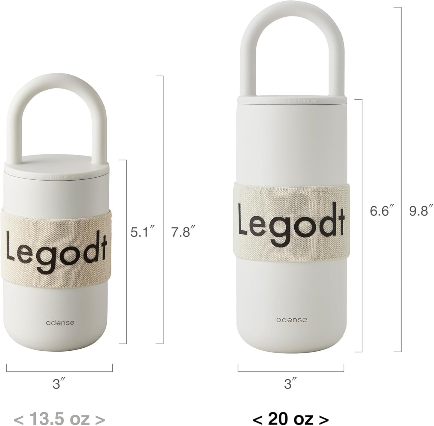 Odense Legodt Loop Tumbler 20oz with Lid and Handle - Insulated Tumbler with Leak-Resistant Lid - Double Stainless Steel Travel Coffee Mug, Water Bottle, Keeps Drinks Hot or Cold(Vanilla Cream)