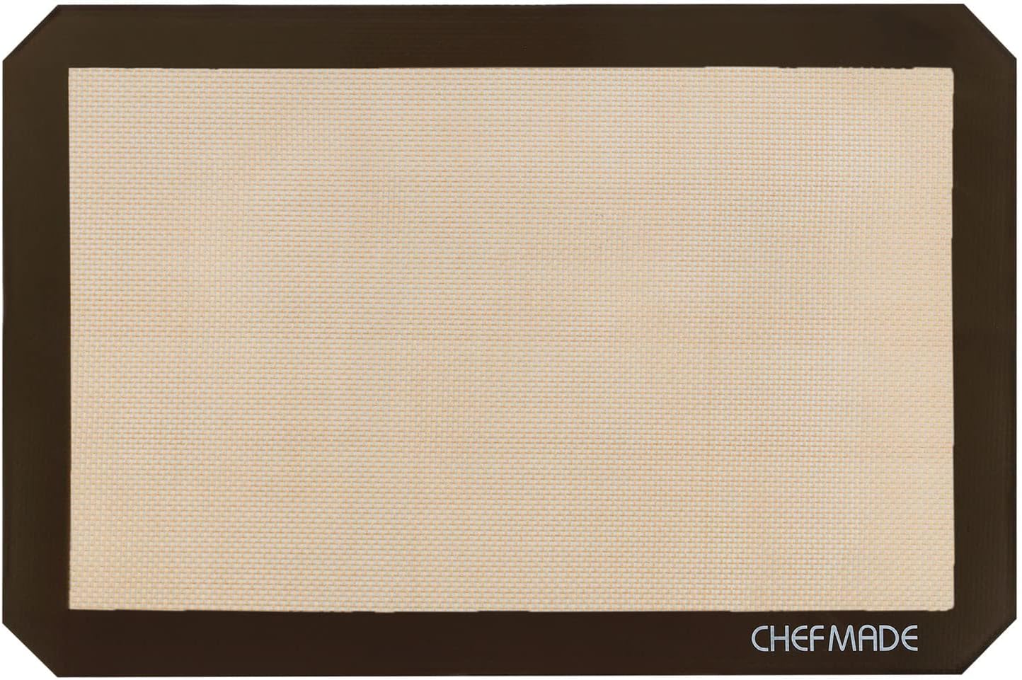 CHEFMADE 15-Inch Silicone Baking Mat with Measurements, Non-stick Heat Resistant Rolling Dough Mat, for Pastry,Pizza, Fondant and Pie Crust Making 9.7" x 14.7" (Brown)