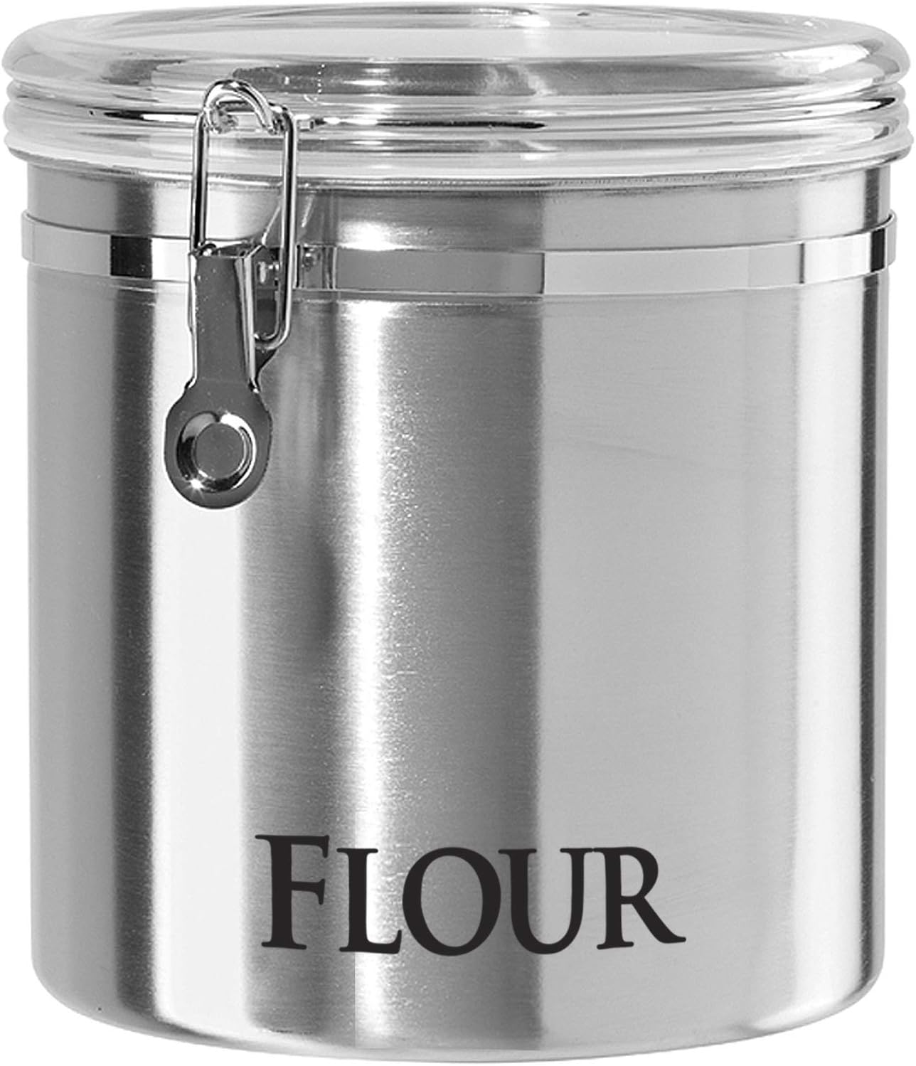 Oggi 8" Stainless Steel Flour Container & 62oz Sugar Jar Kitchen Storage Set