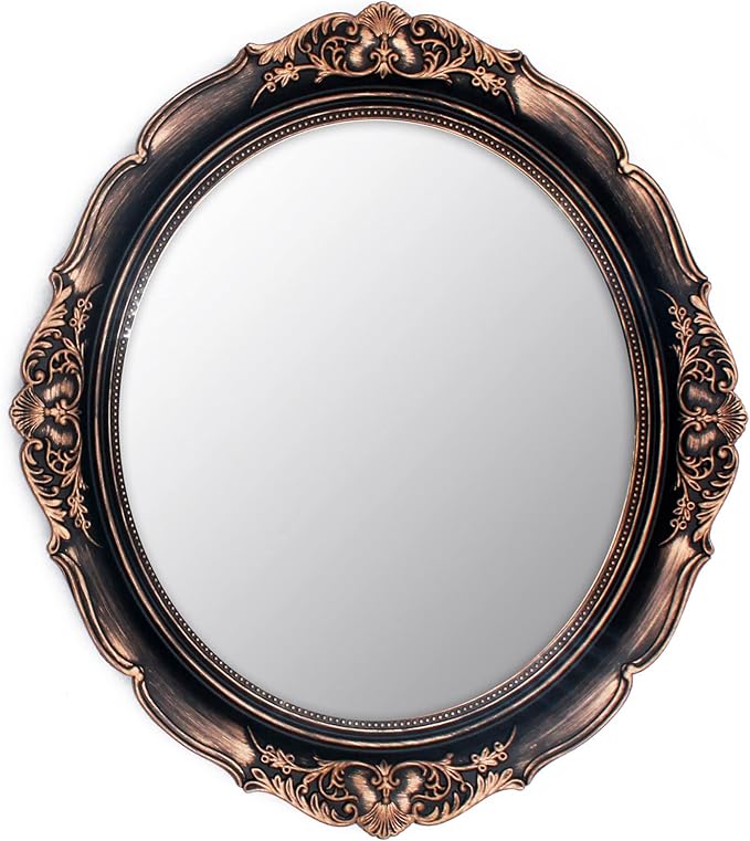 Eaoundm 13.1 x 14.8 inchs Plastic Frame Decorative Wall Mirror, Vintage Hanging by Eaoundm