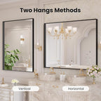 LOAAO Black Bathroom Mirror 40"X24" - Image 3