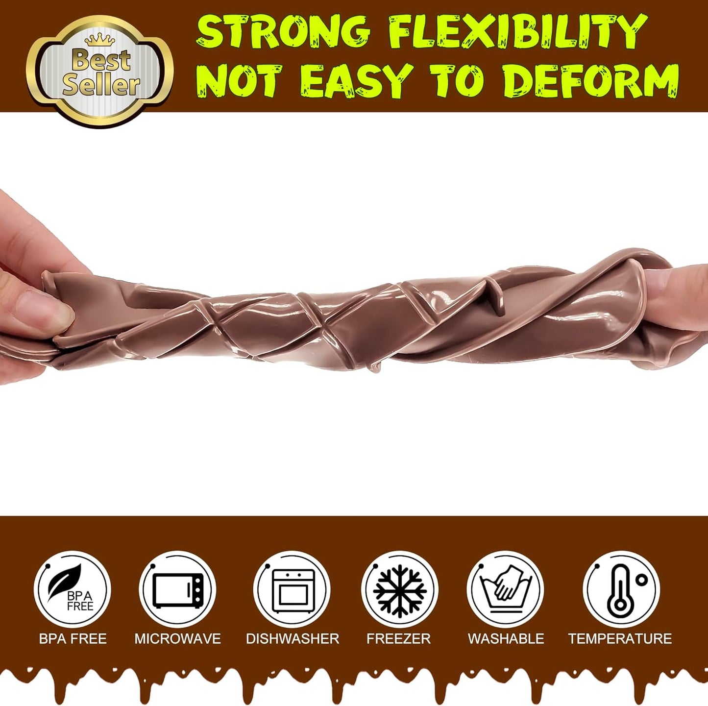 Break-Apart Chocolate Molds, Non-Stick Silicone Chocolate Bar Mold, Food Grade Candy Bar Mold, Perfect for Energy Bar, Cocoa Mini Bar, Basic Bites - 4 Pack