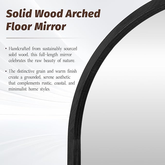 Full Length Mirror 82"×44" Floor Mirror Standing Tall Mirror, Arched Stand up - Image 4