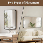 BEAUTYPEAK 30" x 40" Black Metal Frame Rectangle Vanity Mirror - Image 4