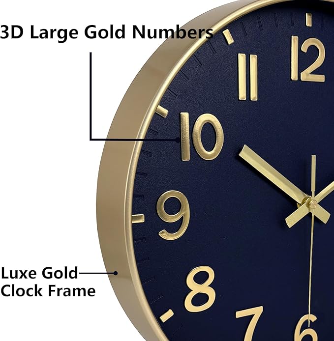 Wall Clock, 8 Inch Wall Clocks Battery Operated, Modern Non Ticking Silent - Image 7
