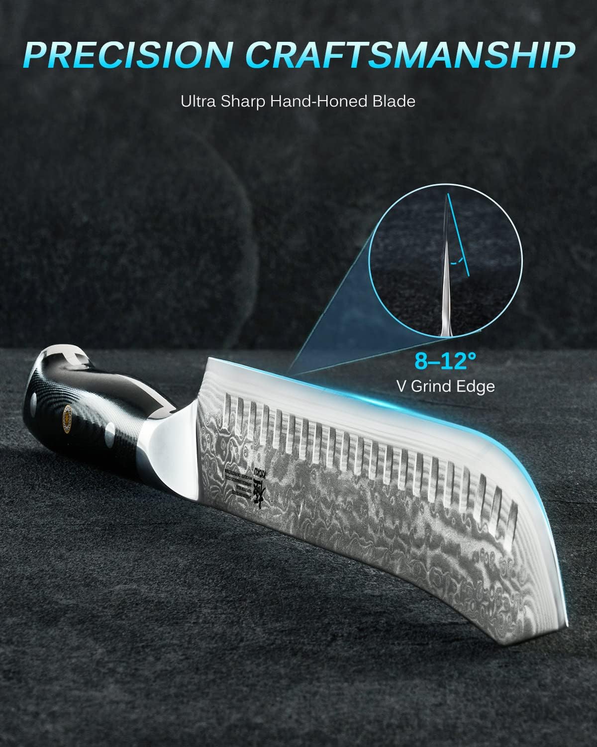 KYOKU Gin Series 10" Bullnose Butcher Knife for Meat Cutting With Silver PVD Coating - Japanese VG10 Steel for Professional Chefs & Home Cooks, Commercial & Home Kitchen