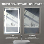 USHOWER LED Bathroom Mirror 24x32 Inch Tempered Glass - Image 5