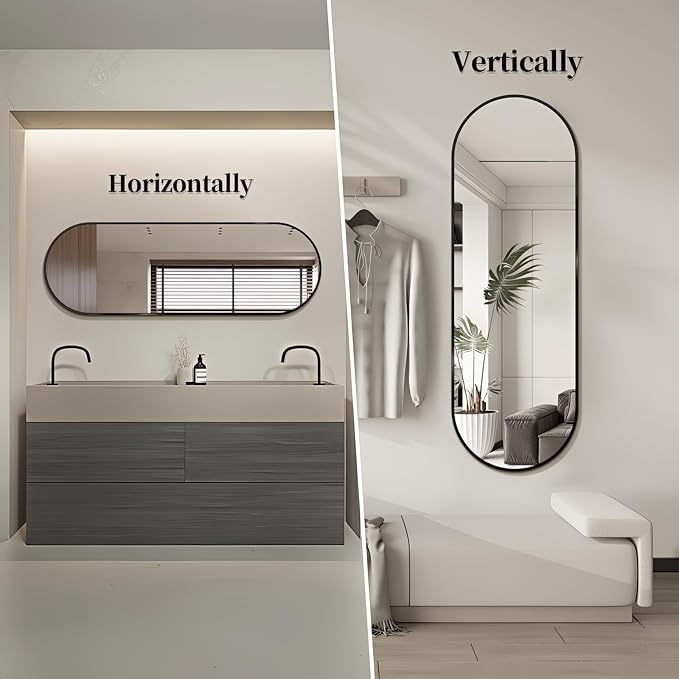 Oval Full Length Mirror, Ultra-Clear Explosion-Proof, Simple and Classic Deco - Image 6