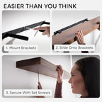 Homeforia Classic Walnut 16 inch Floating Shelf, High End Solid Real Wood Small - Image 5