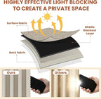 AJAZZ Blackout Accordion Door Curtain 98"x84" Cream White - Image 3