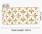 FLFK Wallpaper Border Gold and White Patterns Peel and Stick Wall Border Self - Image 2