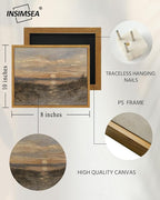 InSimSea Framed Canvas Wall Art, Vintage Coastal Landscape Painting, Rustic - Image 5