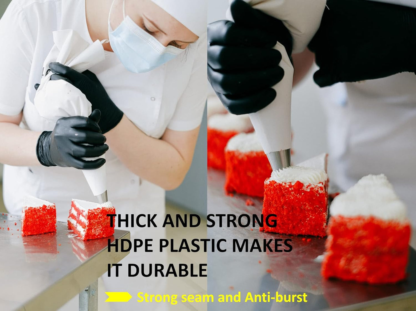 21 Inch Extra Large Piping Bags,100 Pack Disposable Pastry Bags,Thick Anti-Burst Icing Piping Pastry Bags For Frosting Decorating Cake Cupcake Cookie (21 Inch-100 Pack)