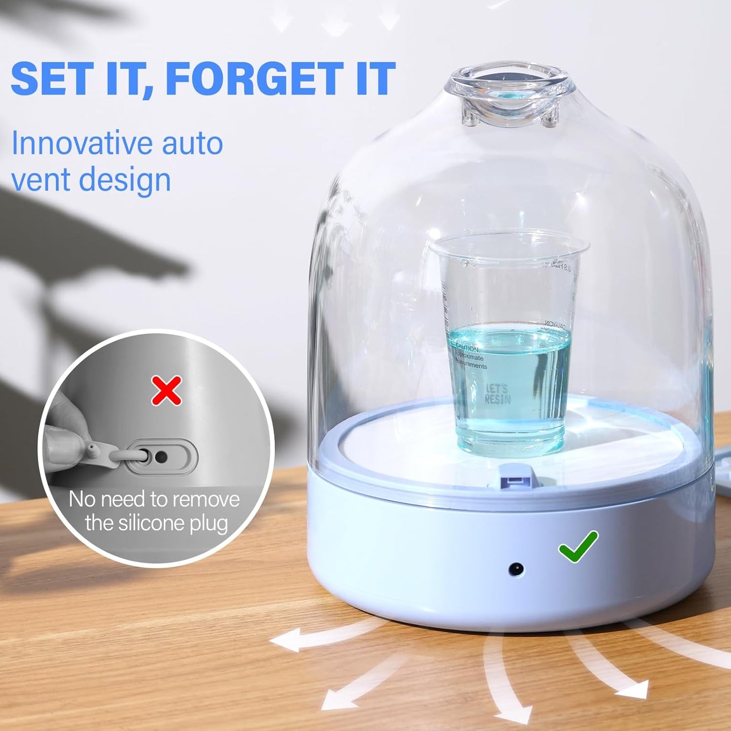 LET’S Resin Upgraded Resin Bubble Remover, Eliminate 99% Bubble in 5-9 Minutes, 99Kpa with Digital Display，Bigger Capacity, Auto Vent, Timer for Epoxy Resin Casting, Resin Art Crafts, Jewelry Making
