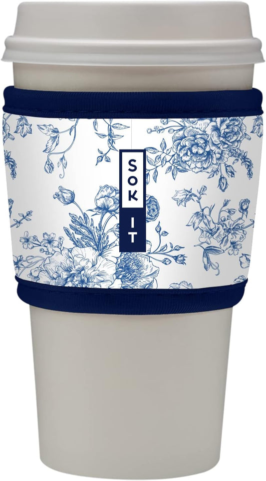 Sok It HotSok Coffee & Tea Reusable Insulated Neoprene Cup Sleeve (Like Fine China)