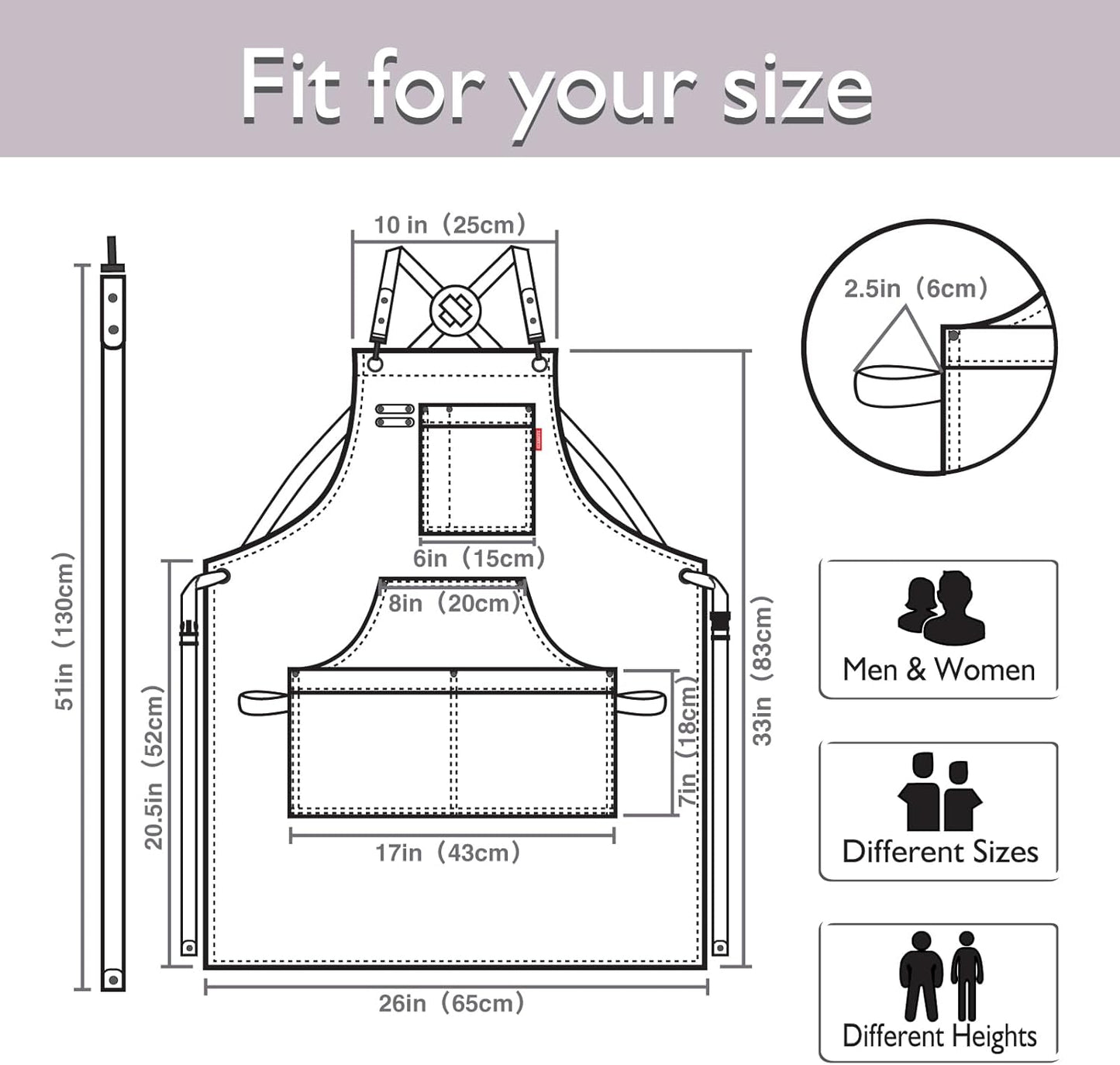 10 Pack Kitchen Aprons, Work Apron, Canvas, Multiple Pockets, Gardening, Painting, BBQ, Artist, Carpenter, Sizes M to XXL, Grey