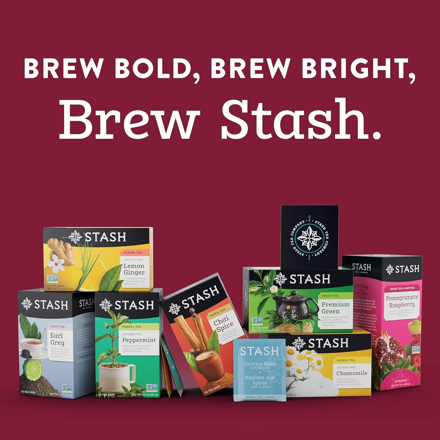 Stash Tea Cinnamon Vanilla Herbal Tea - Naturally Caffeine Free, Non-GMO Project Verified Premium Tea with No Artificial Ingredients, 18 Count (Pack of 6) - 108 Bags Total