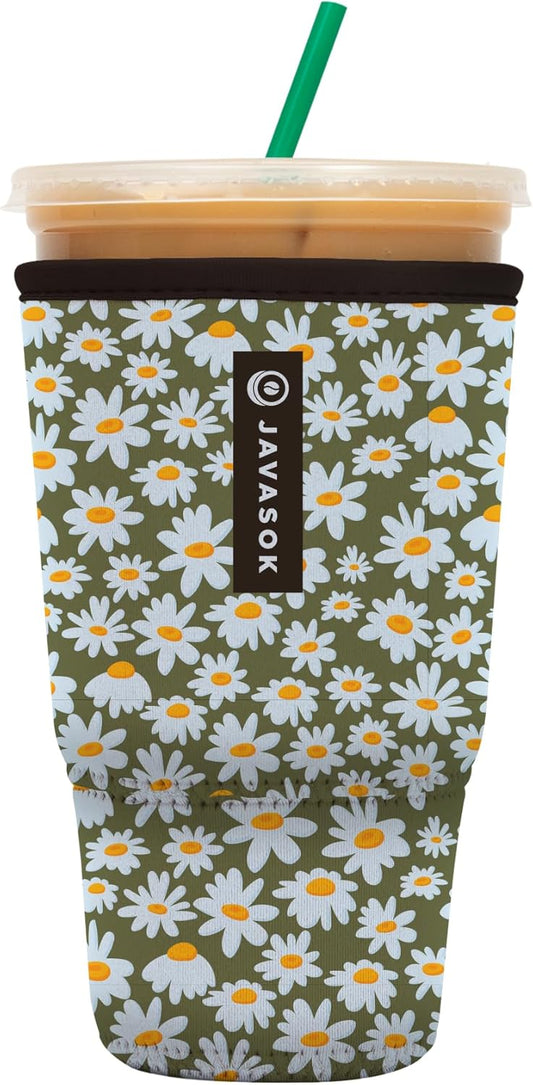 Sok It JavaSok Iced Coffee & Cold Soda Insulated Neoprene Cup Sleeve (Chamomile China, XLarge: 38-42oz)