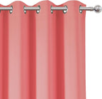 LEMOMO Coral Blackout Curtains 52 x 63 Inch Length/Set of 2 Curtain - Image 6
