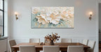 Anolyfi White Textured Flowers Canvas Wall Art - Image 6