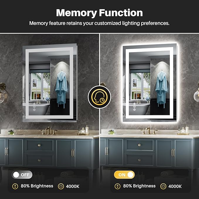 Briivue 24x30 Inch LED Bathroom Mirror - Image 6