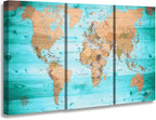 ZEYDRT Blue large world map wall decoration can be directly hung 40‘x20 inx3 by ZEYDRT
