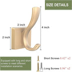 TOFIIGREM Gold Coat Hooks, Towel Robe Hooks Bathroom Entryway Mudroom Pool Hooks - Image 3